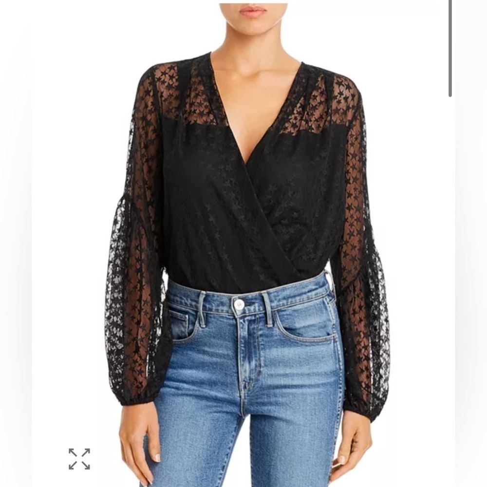 AMANDA UPRICHARD Yuri Star Long Sleeve Bodysuit Size Petite